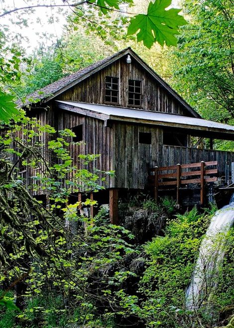 Cedar Creek Grist Mill and spring foliage
