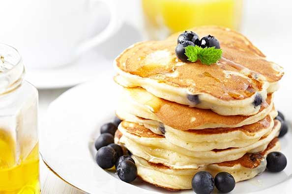 Stack of blueberry pancakes
